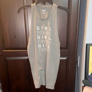 Gray PINK Girl Power Tank Top